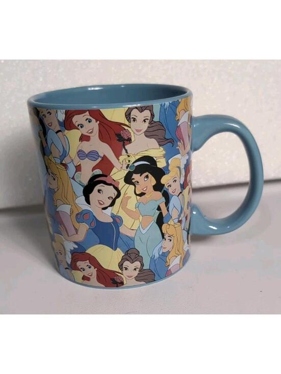 Disney Other - Disney Princess Large 20 Oz Ceramic Mug Blue Snow White Cinderella Belle Aurora